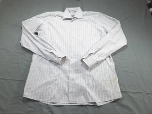 Camisa Eton Para Hombre Blanca 17 43 Vestido Extra Grande Contemporáneo Cuadros Abotonada - Imagen 1 de 9