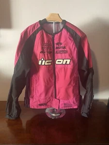 Chaqueta de carreras Icon Motosports Stage 2 Merc para mujer grande rosa usada - Imagen 1 de 10