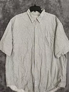 American Eagle Button Down Shirt Mens Extra Large Green Check Plaid Short Sleeve - Picture 1 of 12