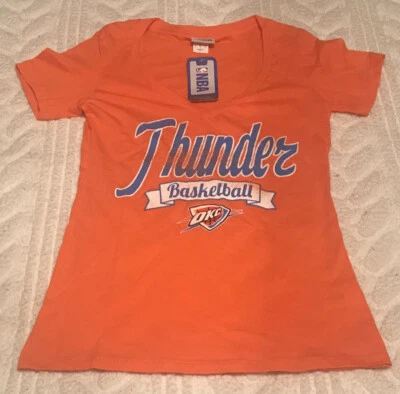 Oklahoma City Thunder V Neck Shirt Womens Small Orange NBA NWT - Image 1 of 4