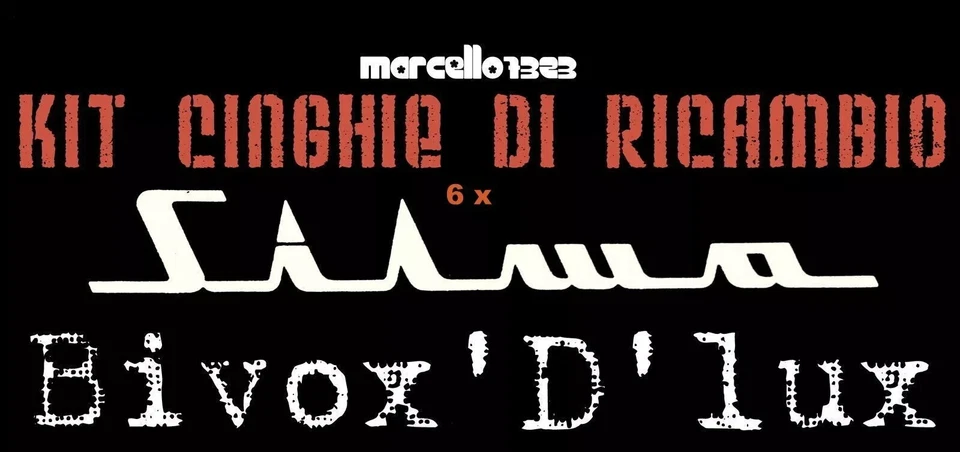 KIT CINGHIE 2+4 ANELLI PER  PROIETTORE SILMA BIVOX D'LUX STANDARD SUPER 8 mm - Immagine 1 di 1