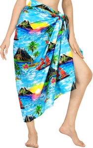 HAPPY BAY Women Beach Sarong Summer Bathing Suit Wrap 78" X 39" Bright Blue_AA40 - Picture 1 of 3