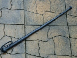 NEW Black Leather BULL WHIP with BALL END - Great CHERRY BOMB Training SJAMBOK - Picture 1 of 4