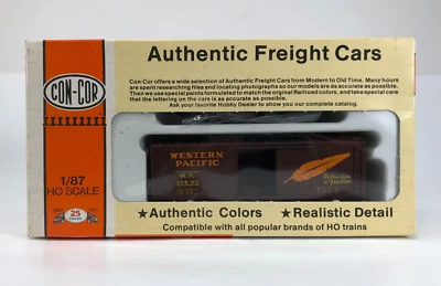 Con-Cor Authentic HO 1/87 Scale 40' PS-1 Boxcar Kit Western Pacific #20803 - Image 1 of 4
