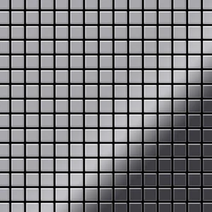 Mosaik Fliese massiv Metall Edelstahl marine hochglanz grau 1,6mm Mosaic-S-S-MM - Picture 1 of 5