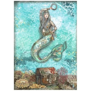Stamperia A4 RICE PAPER - SONGS OF THE SEA - MERMAID - Picture 1 of 1