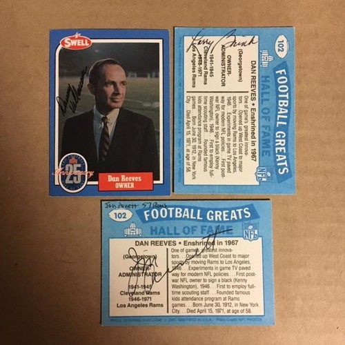 Larry Brink LA Rams/Chicago Bears 1948-54 Signed Dan Reeves Owner Card ...