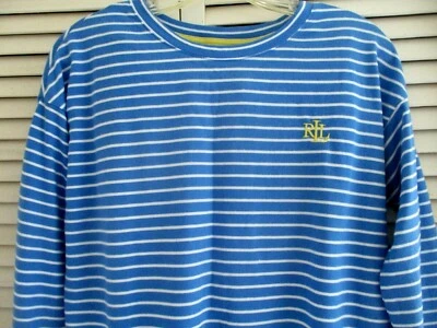 JUEGO DE 2 PIEZAS PIJ RALPH LAUREN TUMBONA LARGA MANGA PANTALONES LARGOS ALGODÓN BLND PUNTO RAYAS S  Foto 1 de 4