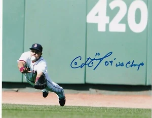 COCO CRISP BOSTON RED SOX 2007 WS CHAMPS ACTION SIGNED 8x10 - Picture 1 of 1
