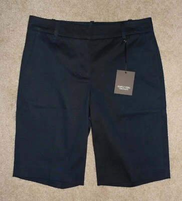 Novo Bermuda Feminina Simply Vera Wang Bermuda Tamanho 2 Azul Algodão Elástico - Imagem 1 de 2