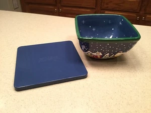 Temptations Snowy Night Christmas Holiday Bowl With LId - Picture 1 of 9