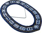 Masonic Regalia MASTER MASON RHINESTONE SILVER Chain BLUE COLLAR DMR-400SBRGRS