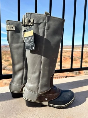 NUEVO CON ETIQUETAS SOREL SLIMPACK TALL 9.5 Equitación Pizarra Gris Impermeable NUEVO CON ETIQUETA Foto 1 de 4