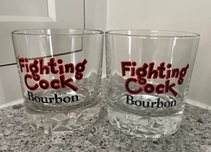 2 Stück: Fighting Cock Bourbon Whiskey schwere Steine Gläser - Bild 1 von 4