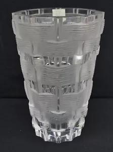 Jarrón de cristal tejido canasta LALQUIE 9,5" FRANCIA - Imagen 1 de 3