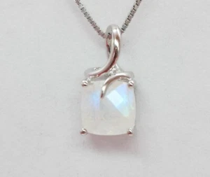 Edler 1,40 Carat Mondlichttopas Anhänger 925 Silber Checker Schliff top Edelstei - Bild 1 von 12