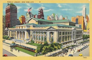 Postkarte Öffentliche Bibliothek New York City NY - Bild 1 von 2