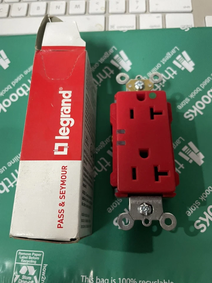 NUEVO EN CAJA RECEPTÁCULO DÚPLEX PASS & SEYMOUR TR26362HGPIRED rojo grado hospitalario Foto 1 de 1