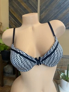Vintage Y2K Aerie Bra Paige Padded Push Up Bra Black White Geometric 34C NWOT - Picture 1 of 17