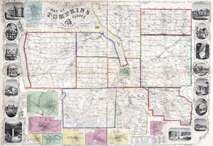 1853 Map of Tompkins County New York from actual surveys - Picture 1 of 4