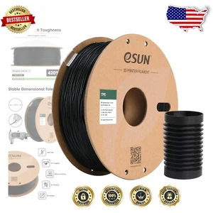 TPE-83A Flexible 3D Printer Filament 1.75mm - 1KG Black Spool for Quality Prints - Picture 1 of 10