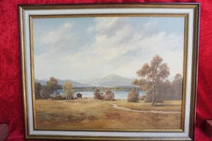 Hermosa Pintura Antigua De Artista, Paisaje De Lago Bavaro, Paul Ewert - Bild 1 von 5