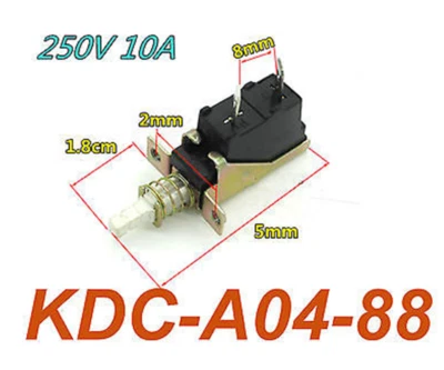 10Pcs Hi Quality 10A 250V AC SPST 2 Pins Push Button Power Switch KDC-A04-88 TUV - Image 1 of 3
