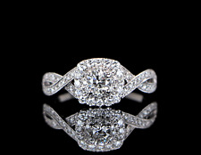 $2,800 Neil Lane 14k White Gold .87ct Diamond Twist Shank Halo Engagement Ring 6