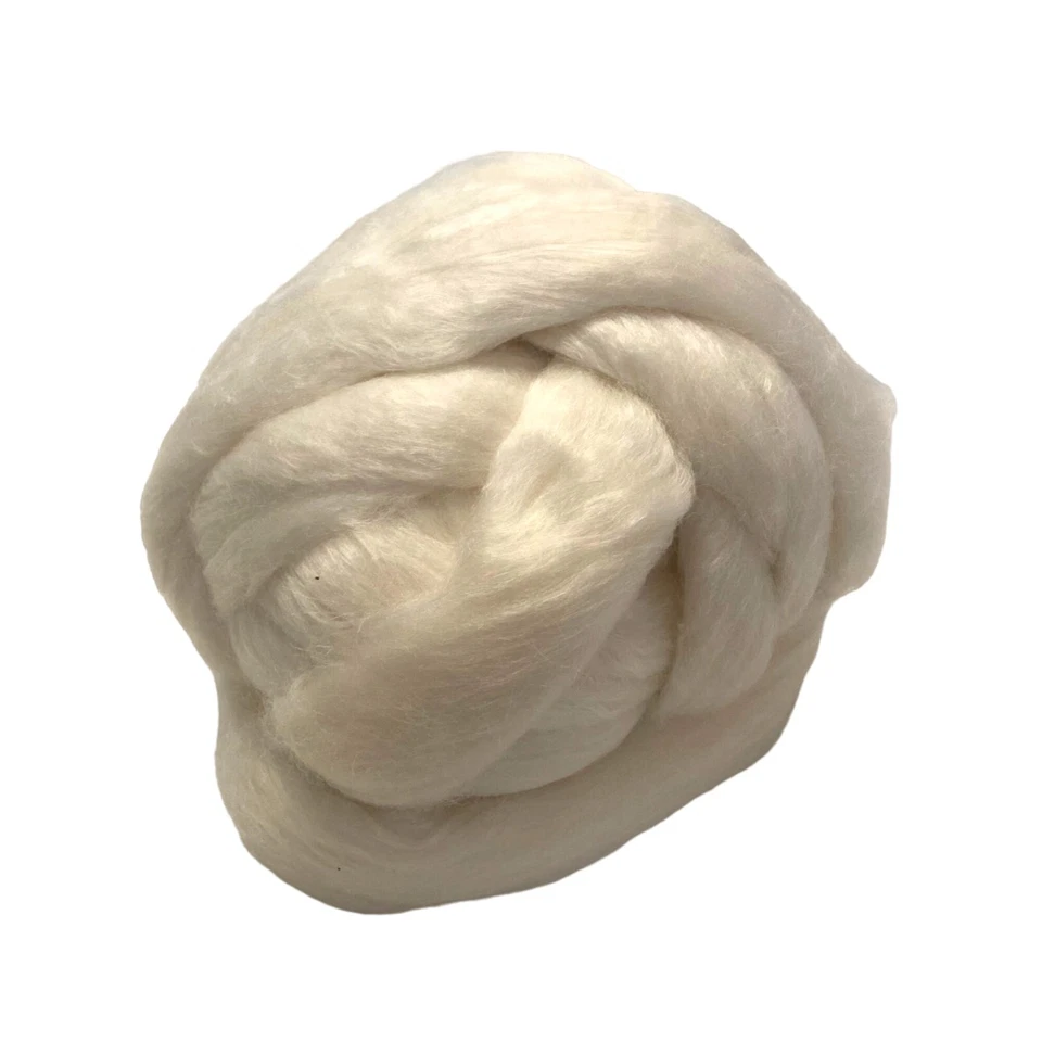 Ashland Bay Merino Wool Bamboo Silk Top Blend in Ecru For Dying Spinning 5 oz - Image 1 of 4