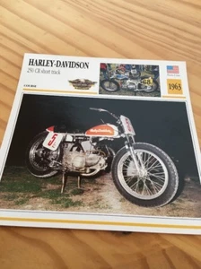 Harley Davidson 250 Cr Pequeña Track 1963 Tarjeta Colección Moto Atlas Ee. Uu. - Imagen 1 de 2