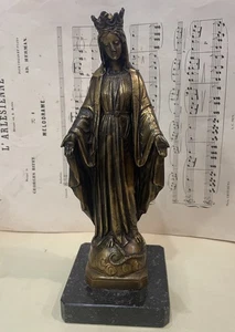 Rare Antique French Miraculous Madonna Spelter Statue c1900 - Picture 1 of 8