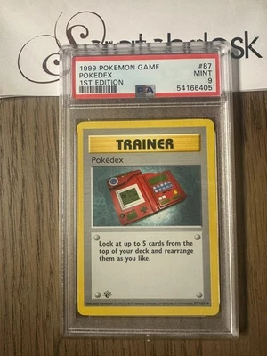 PSA 9 - Pokemon POKEDEX 87/102 - 1ST EDITION SHADOWLESS BASE SET - First Trainer - Image 1 of 2