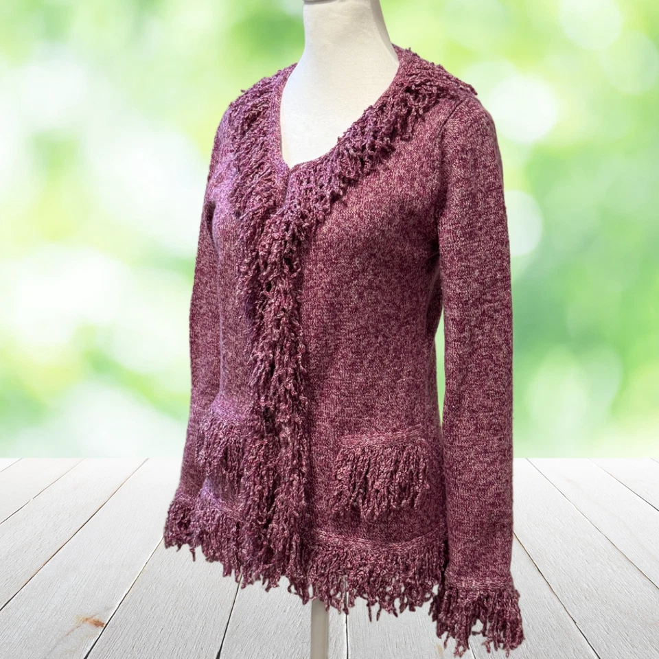 Suéter Vintage CHADWICKS Para Mujer XS S Rosa Flecos Elegante Cárdigan Y2K Años 2000 Elegante Foto 1 de 4