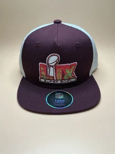 Official Youth Super Bowl 59 Ball Hat, Maroon White, Mardi Gras, New with Tags. - Picture 1 of 5