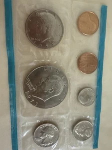 1973 Uncirculated U.S. Mint Set – Blue Seal – 7 Coins - Picture 1 of 6