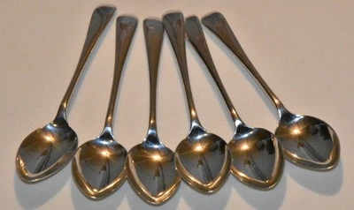 Seis colheres de prata esterlina vintage George V Sheffield 1931, Emile Viner - Imagem 1 de 4