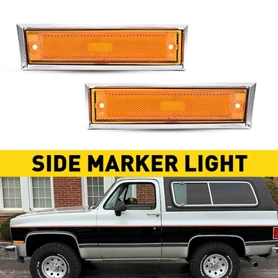 2PC Front Side Lights Marker Fit For C10 81-91 Chevrolet C30 GMC C20 C1500 C2500 - Image 1 of 4