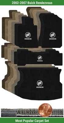 Conjunto de tapete personalizado Ultimat para Buick Rendezvous 02-07 com logotipo (4 peças) #245 - Imagem 1 de 4