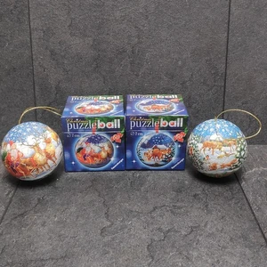 Christmas Puzzle Ball Ravensburger Weihnachten Kugel Puzzle Ball 3D • 2 Stück - Picture 1 of 13
