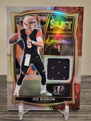 2020 Select Joe Burrow RC NFL Draft Patch Jersey Silver Prizm SP /99- Bengals - Image 1 of 2
