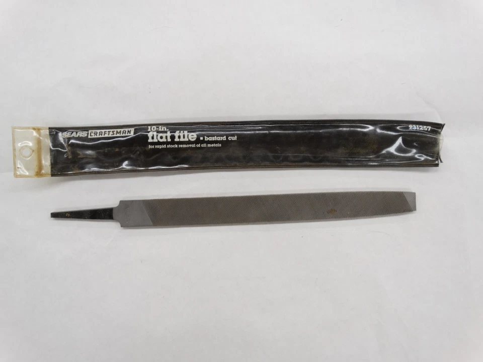 NOS Craftsman # 931257 10 Inch Flat Bastard Cut File with Cover - Image 1 of 3