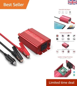 Compact 300W Car Power Inverter - Multi-Device Charger with UK Socket Outlet - Picture 1 of 10