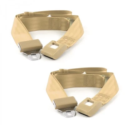 Early Cars 1928 1932 Standard 2 Pt. Tan Lap Bucket Seat Belt Kit 2 Belts rat - Image 1 of 4