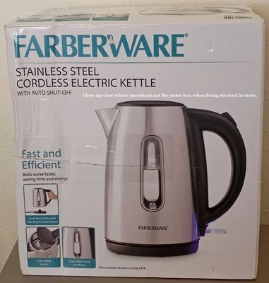 Farberware Stainless Steel Cordless Electric Kettle *New* - Image 1 of 3