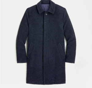 Ludlow car coat in Italian bouclé wool AC586 Navy 40S - Picture 1 of 1
