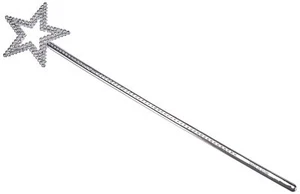 44071 - Prinzessin-Stab Silber Länge 35 cm mit Sternspitze und Glitzersteinen... - Bild 1 von 4