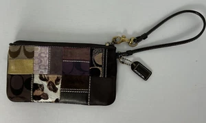 Coach Patchwork Clutch, Wallet, Wristlet Brown Purple Leopard Print - Picture 1 of 9
