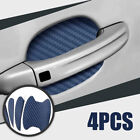 4x Blue Carbon Fiber Car Door Handle Protector Film Anti Scratch Sticker Parts