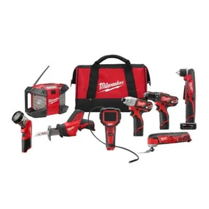 Lithium-Ion Cordless Combo Tool Kit 8-Tool Batteries Charger Tool Bag - Picture 1 of 12