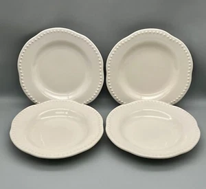 Juego de 4 platos de ensalada de gres con cuentas Pottery Barn Emma borde festoneado sin daños - Imagen 1 de 7